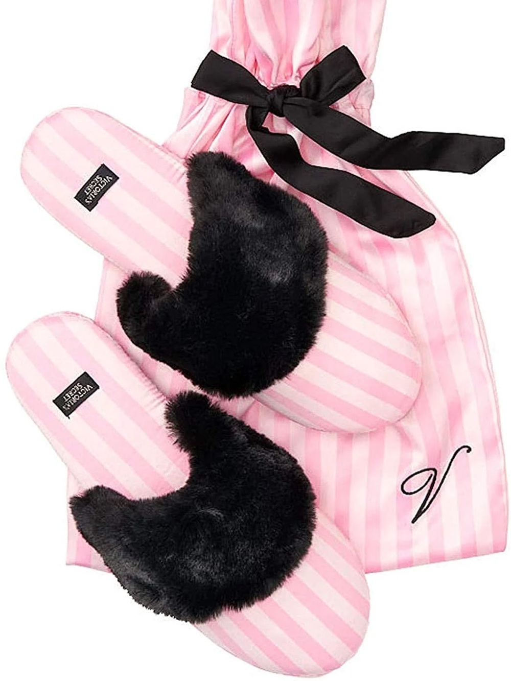 Victoria’s Secret Signature Satin Slippers